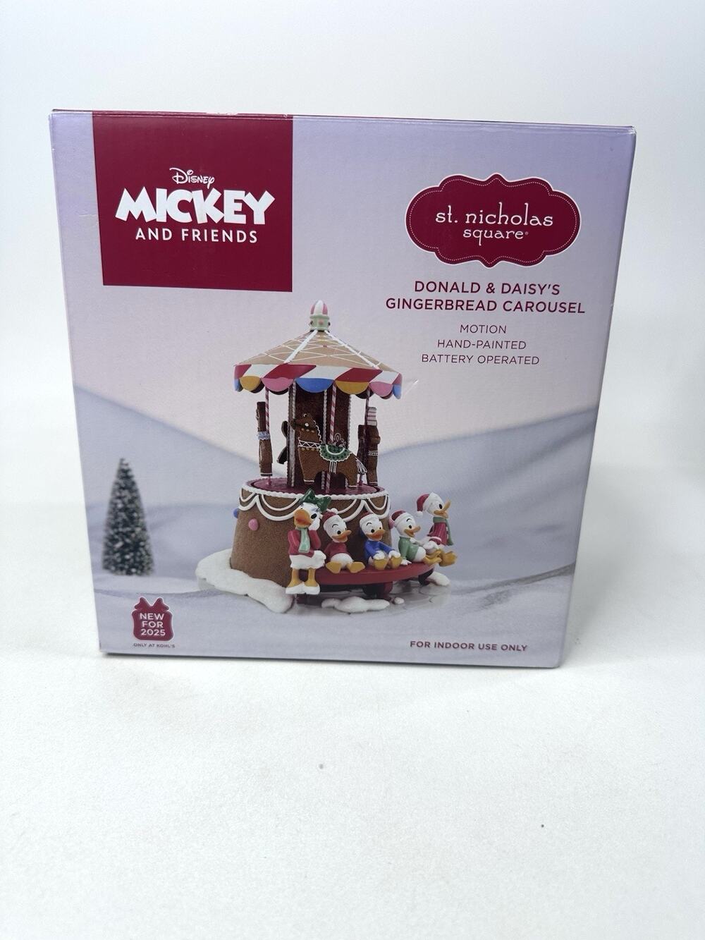 Disney St Nicholas Square Mickey & Friends Donald & Daisy Gingerbread Carousel